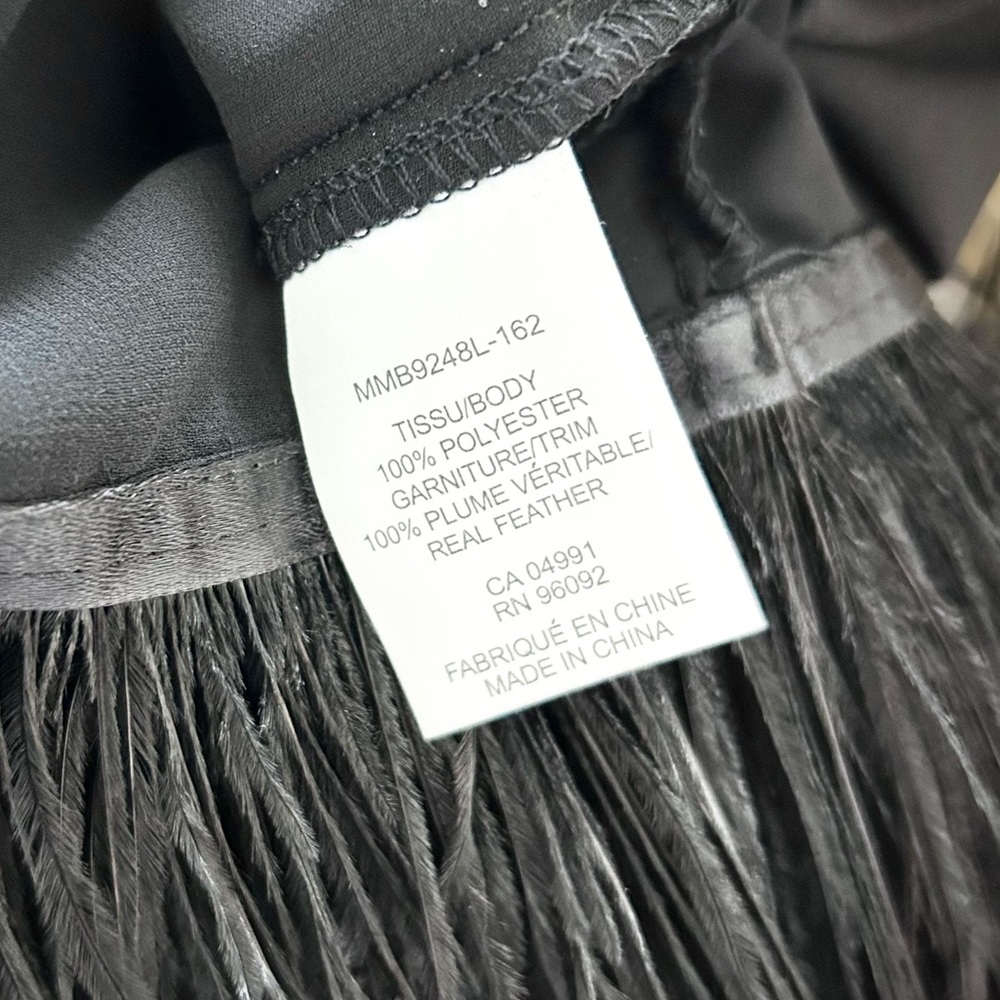 AMARYLLIS BLACK CONTEMPORARY FEATHER DETAILED COCKTAIL HOUR BLOUSE - Picture 6 of 7